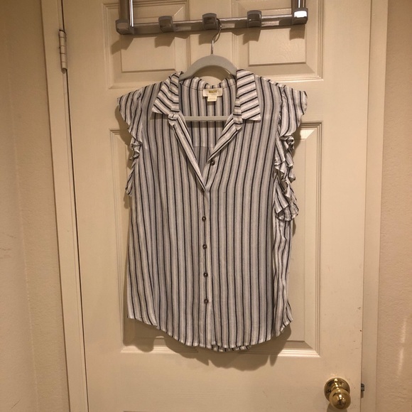 Maeve Tops - Maeve striped ruffle blouse